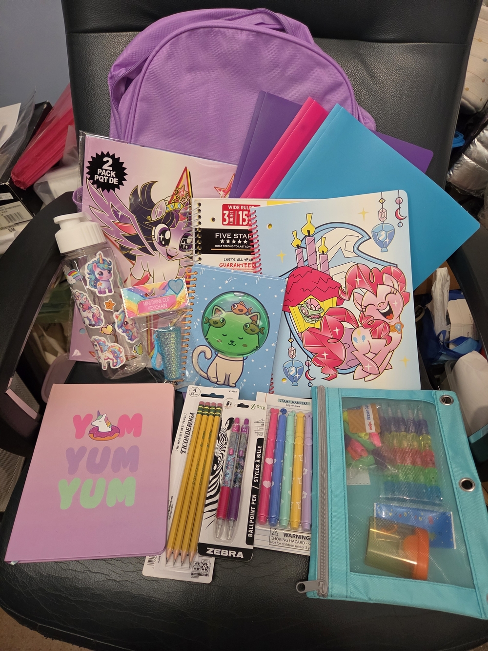 Target- Purple Backpack with Colorful School Set